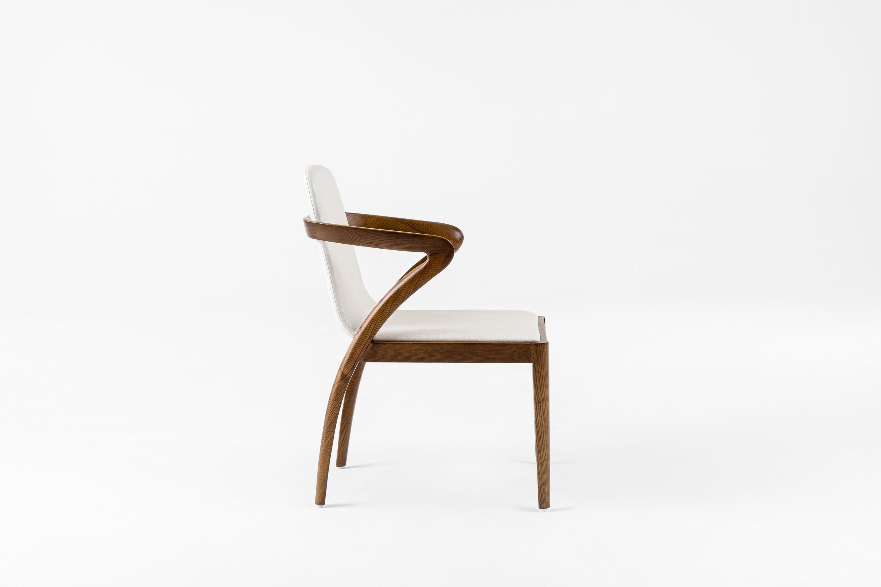 Modrest Falcon Mid-Century Walnut and Cream Dining Chair