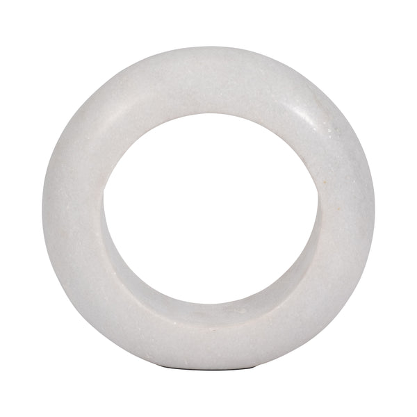 Marble, 8" Ring Tabletop Decor, White