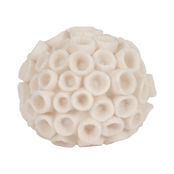 7" Round Coral Orb, Ivory