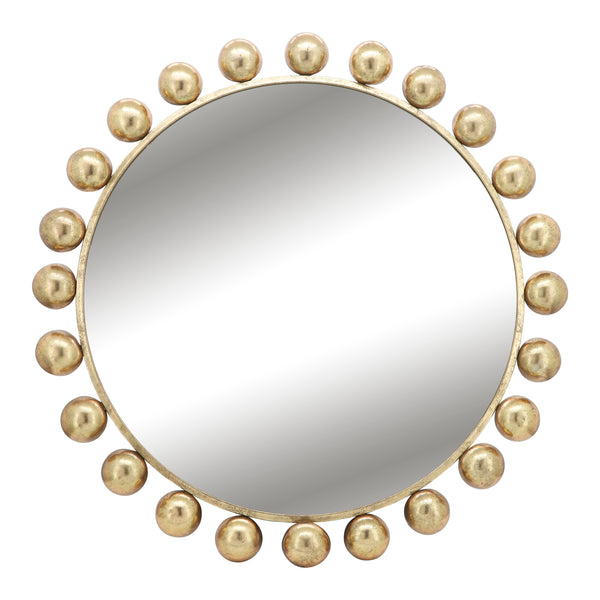 Metal, 42"h, Round Mirror, Gold Wb