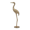 Metal, 16" Standing Crane, Gold