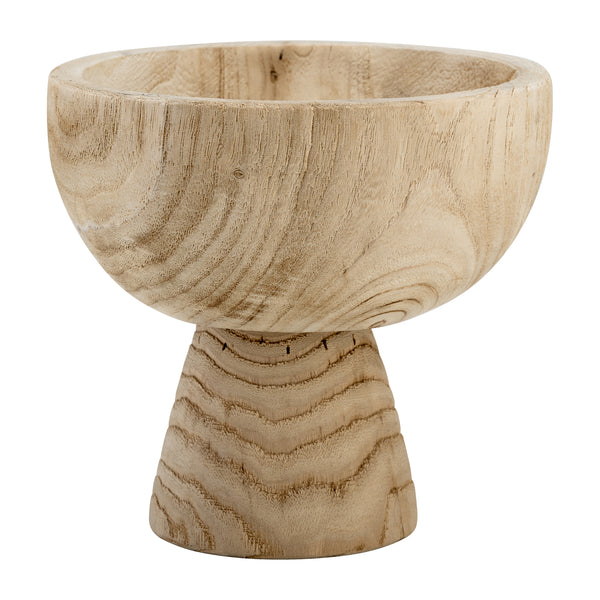 Wood, 8" Bowl W/ Stand, Natural