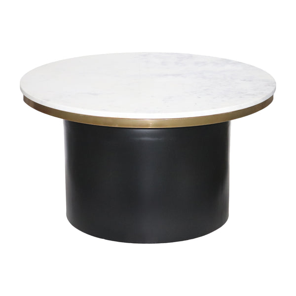 Metal, 31" Cylinder Coffee Table, Black