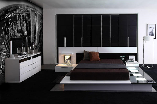 California King Impera Modern-Contemporary lacquer platform bed