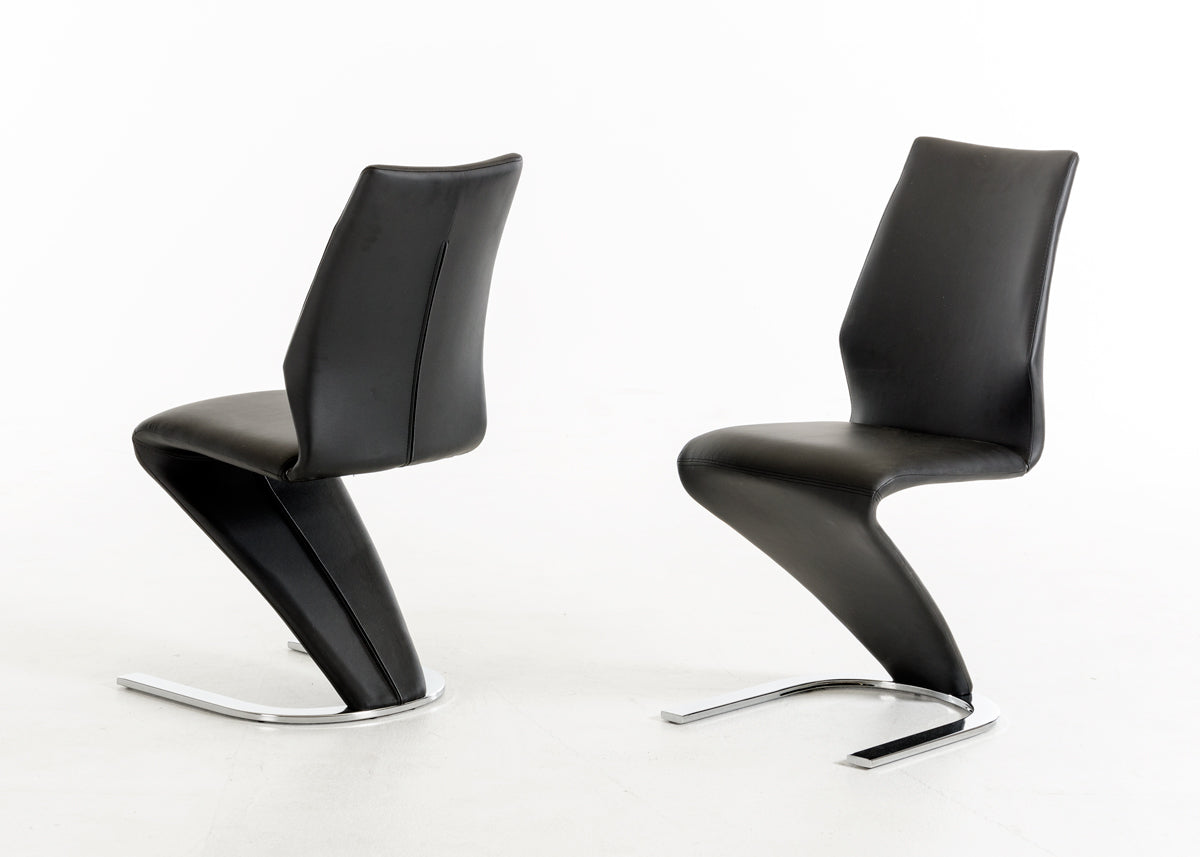 Penn Modern Black Leatherette Dining Chair (Set of 2)