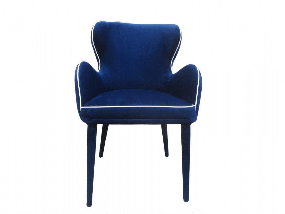 Modrest Tigard Mid-Century Blue Fabric Dining Chair