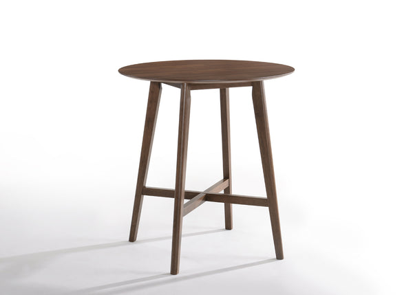 Modrest Candice Modern Round Walnut Bar Table