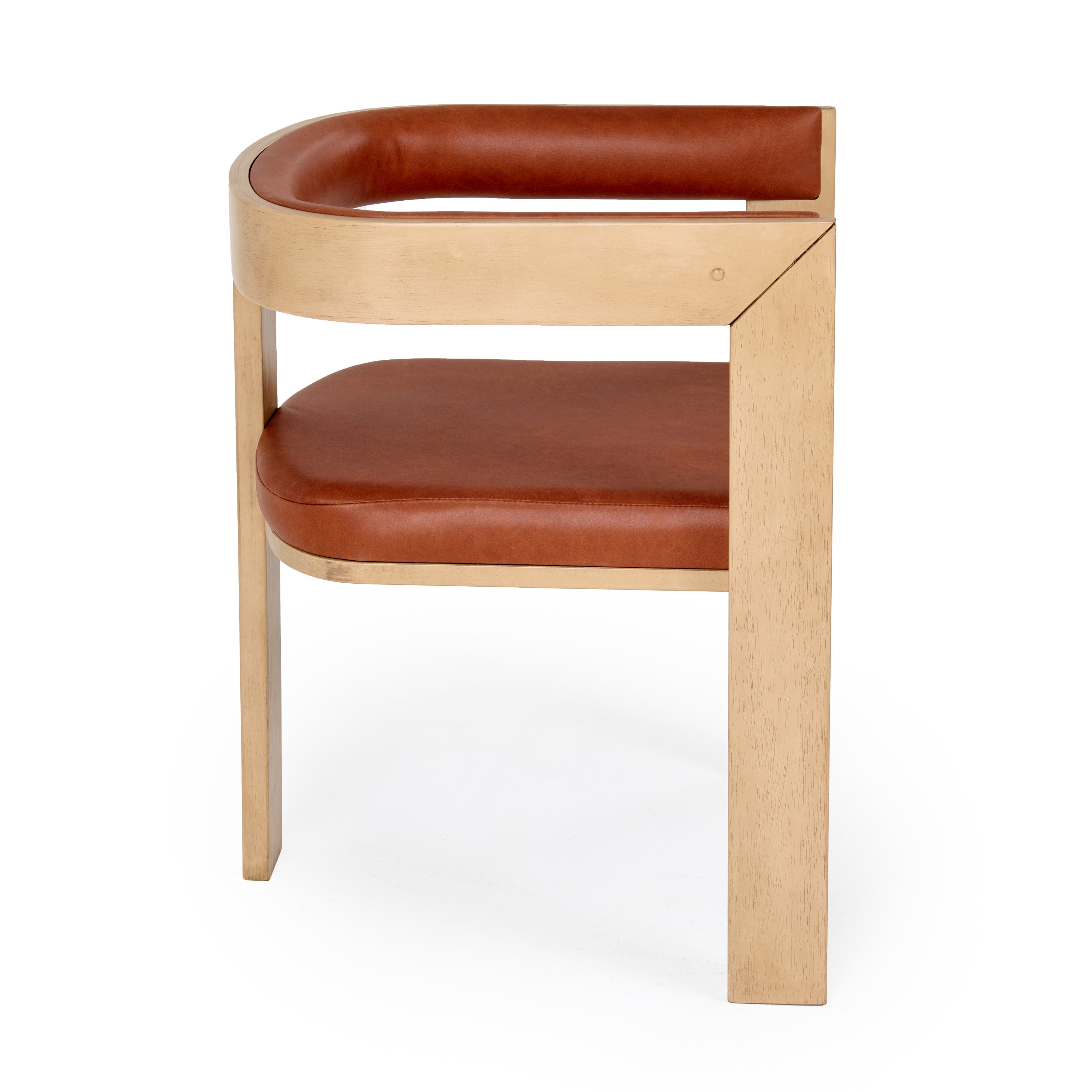 Nova Domus Oshana - Modern Rust Leatherette + White Oak Dining Chair