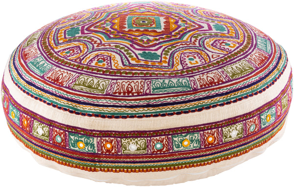 Ridhi RDI-001 30"H x 30"W x 5"D Round Pillow Cover