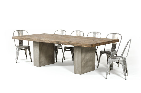 Modrest Renzo Modern Oak & Concrete 118" Dining Table