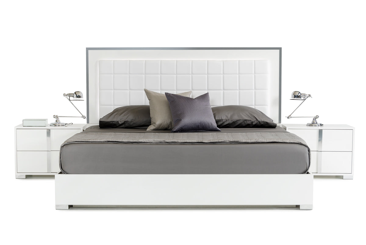 Modrest San Marino Modern White Bed