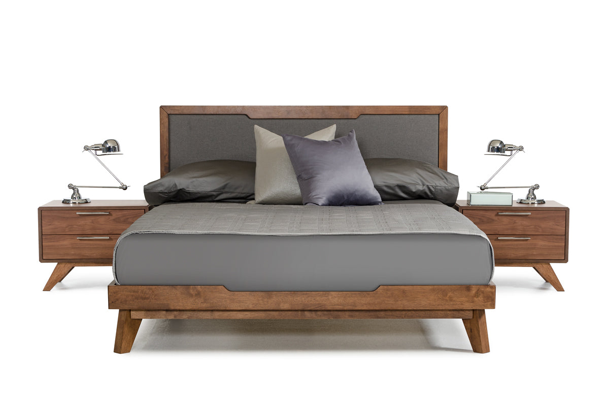 Nova Domus Soria Mid-Century Grey & Walnut Bed