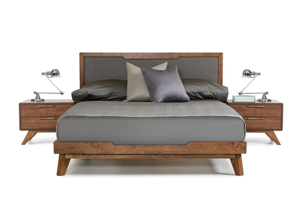 Nova Domus Soria Mid-Century Grey & Walnut Bed