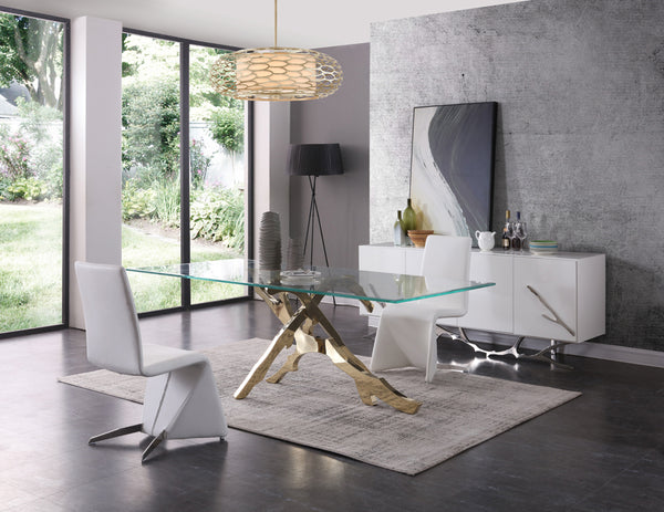 Modrest Legend Modern Glass & Gold Dining Table