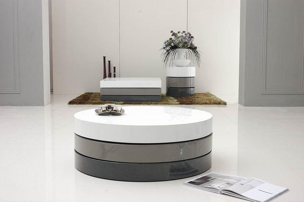 Trio 3 Modern 3-Tone Lacquer Round Coffee Table