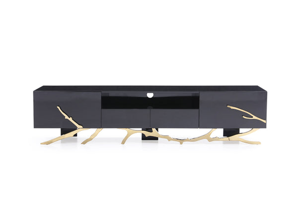 Modrest Legend Modern Black & Gold 79" TV Stand