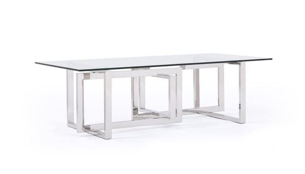 Modrest Valiant Modern Glass & Stainless Steel Coffee Table