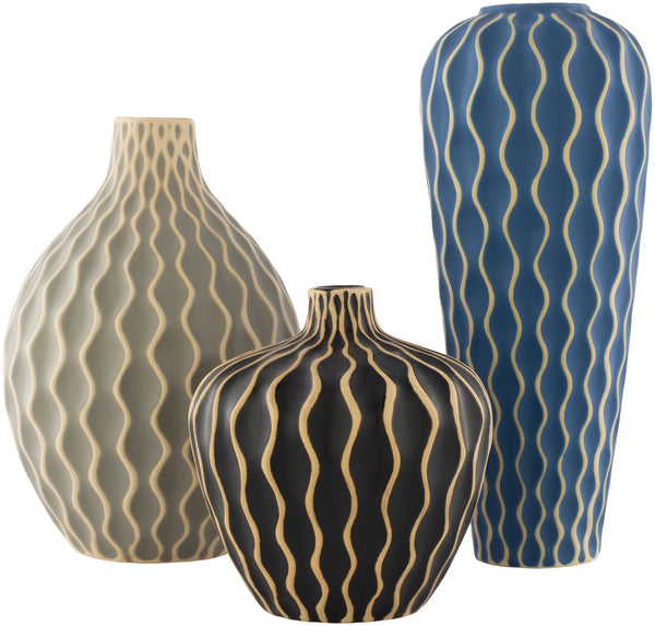 Waves WVS-002 15"H x 6"W x 6"D, 12"H x 8"W x 8"D, 8"H x 7"W x 7"D Decorative Accent